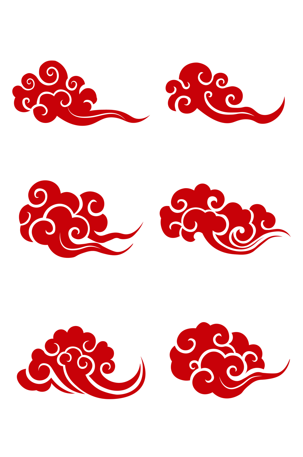 中式云纹花纹装饰中国风古典祥云免扣元素