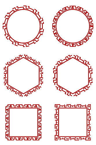 古典边框回纹装饰中国风标题框免扣元素