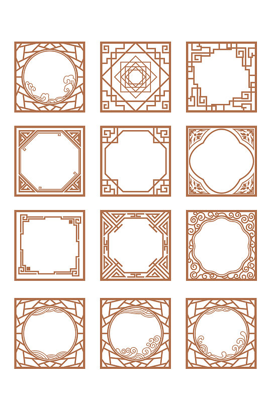 古典花框花纹边框花边矢量素材png元素欧式古典花纹花边边角边框证书