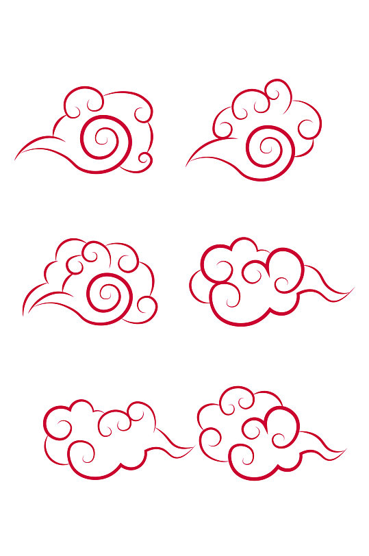 中国风祥云中式传统云纹花纹纹样免扣元素