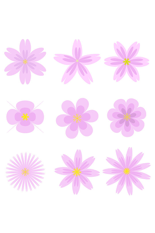 花卉桃花粉色清新花朵简约花朵免扣元素