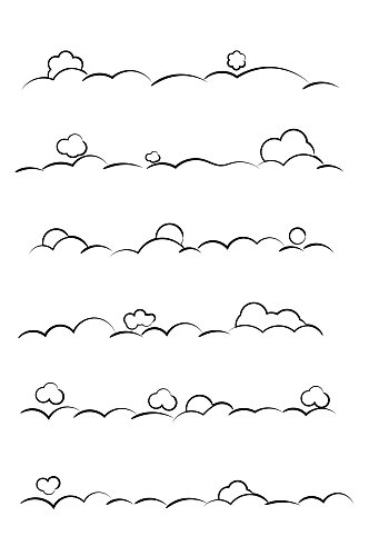 卡通分割线手绘云朵可爱风分隔符免扣元素