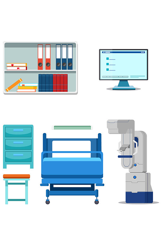 电脑柜子床凳子椅子医疗器械免扣元素