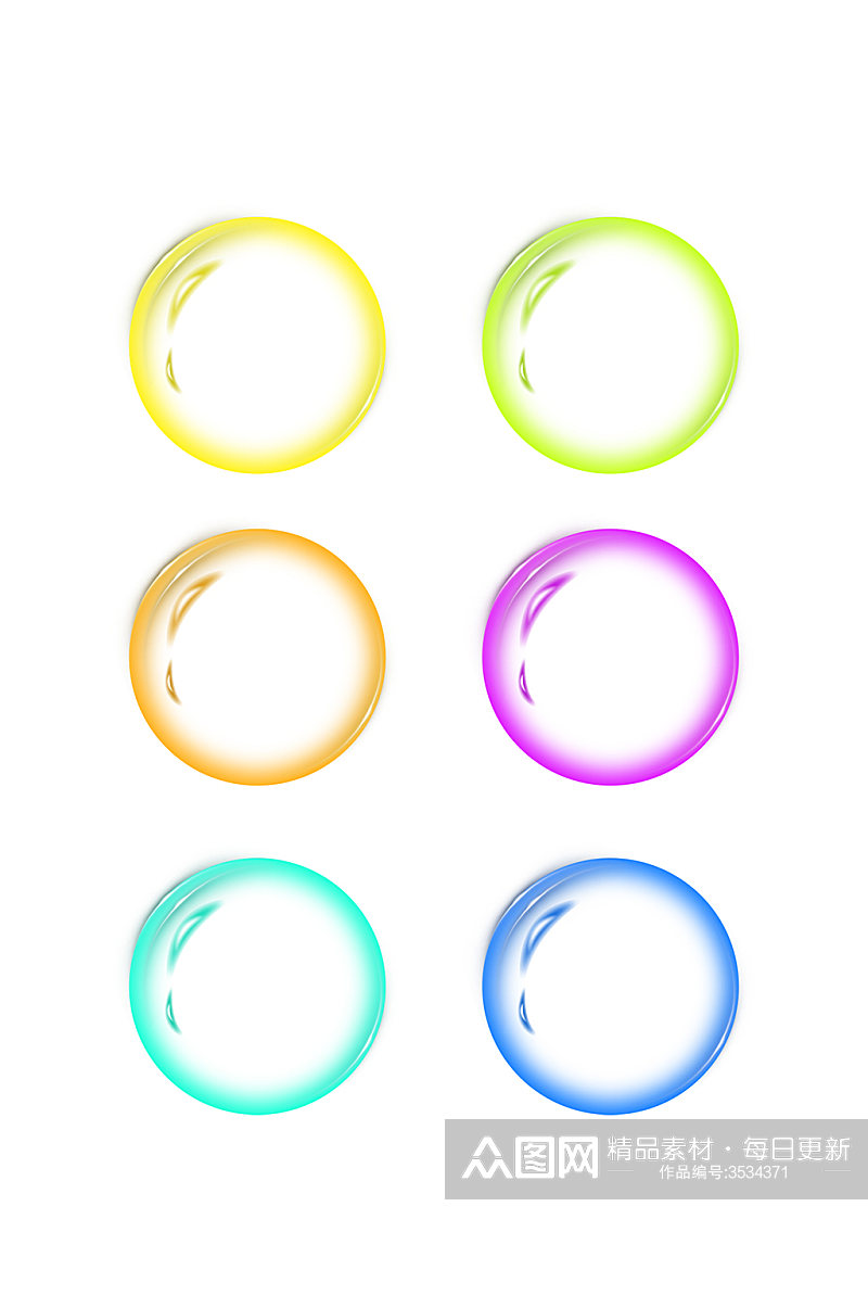 五颜六色彩色漂浮气泡免扣元素素材