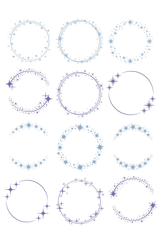 星光花圈图案素材免扣元素
