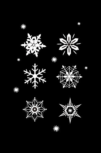 雪花图标圣诞节冬季卡通素材免扣元素