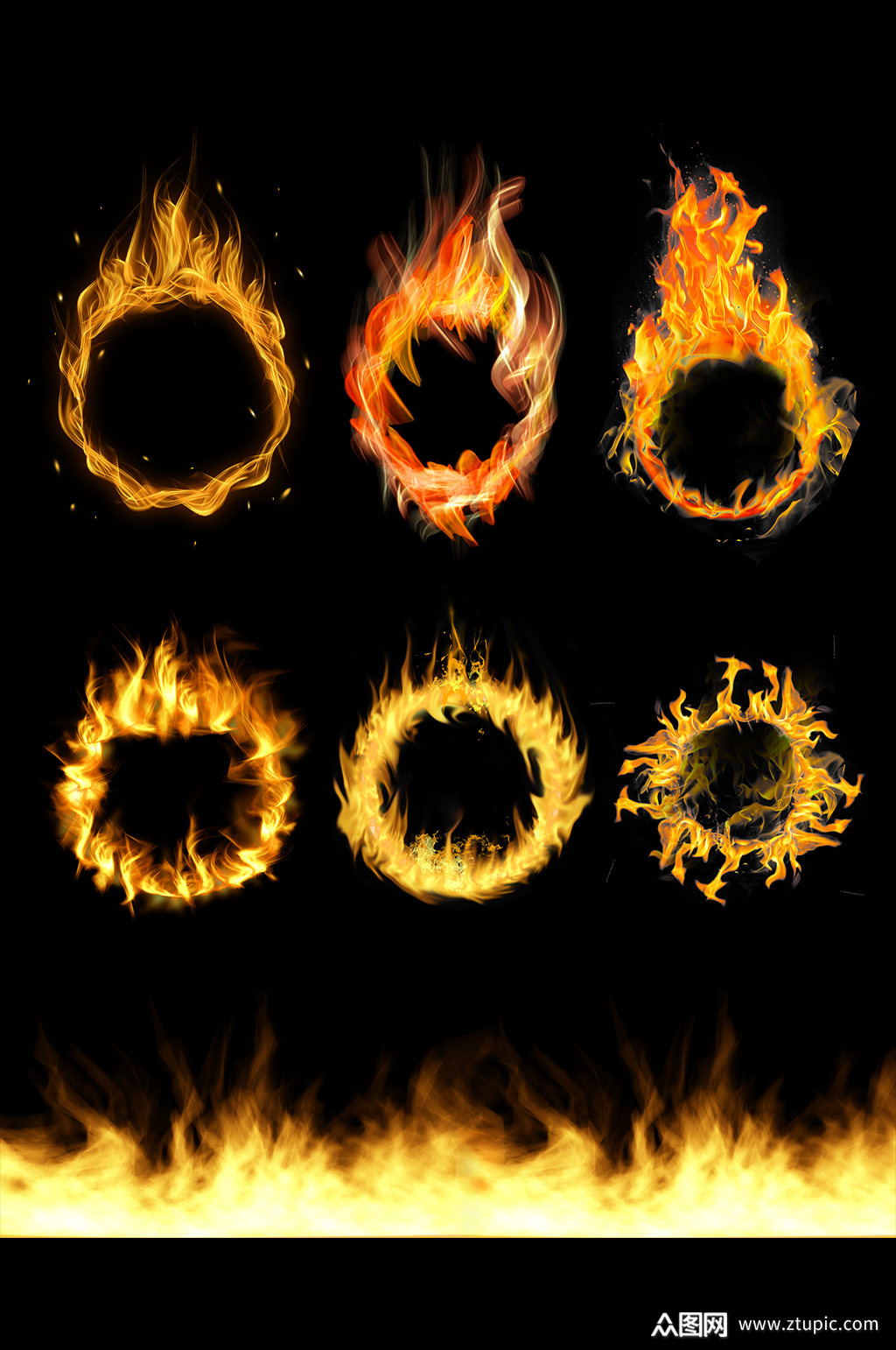 保暖加绒燃烧火焰火花火苗火免扣元素素材