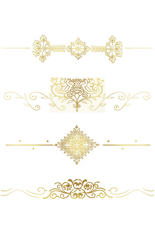 欧式烫金花纹边框金融高档免扣元素