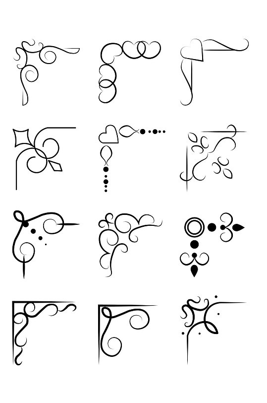 古典花纹纹理装饰边框手绘复古标题框文本框简约装饰花纹文本框元素