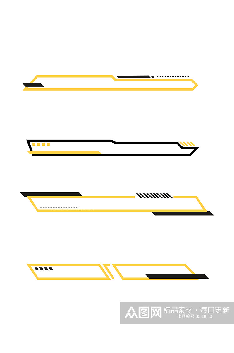 简约不规则线条边框标题框免扣元素素材