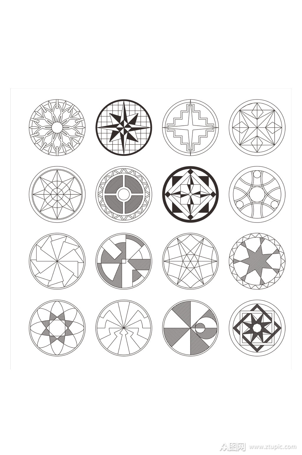圆形图案造型合集免扣元素素材免费下载,本作品是由人从众设计上传的