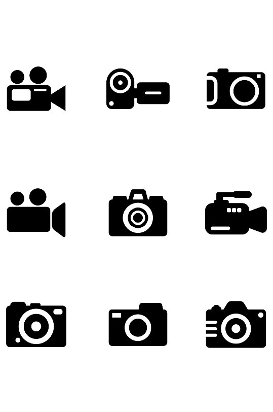 摄影机摄像机单反录像数码相机图标免扣元素