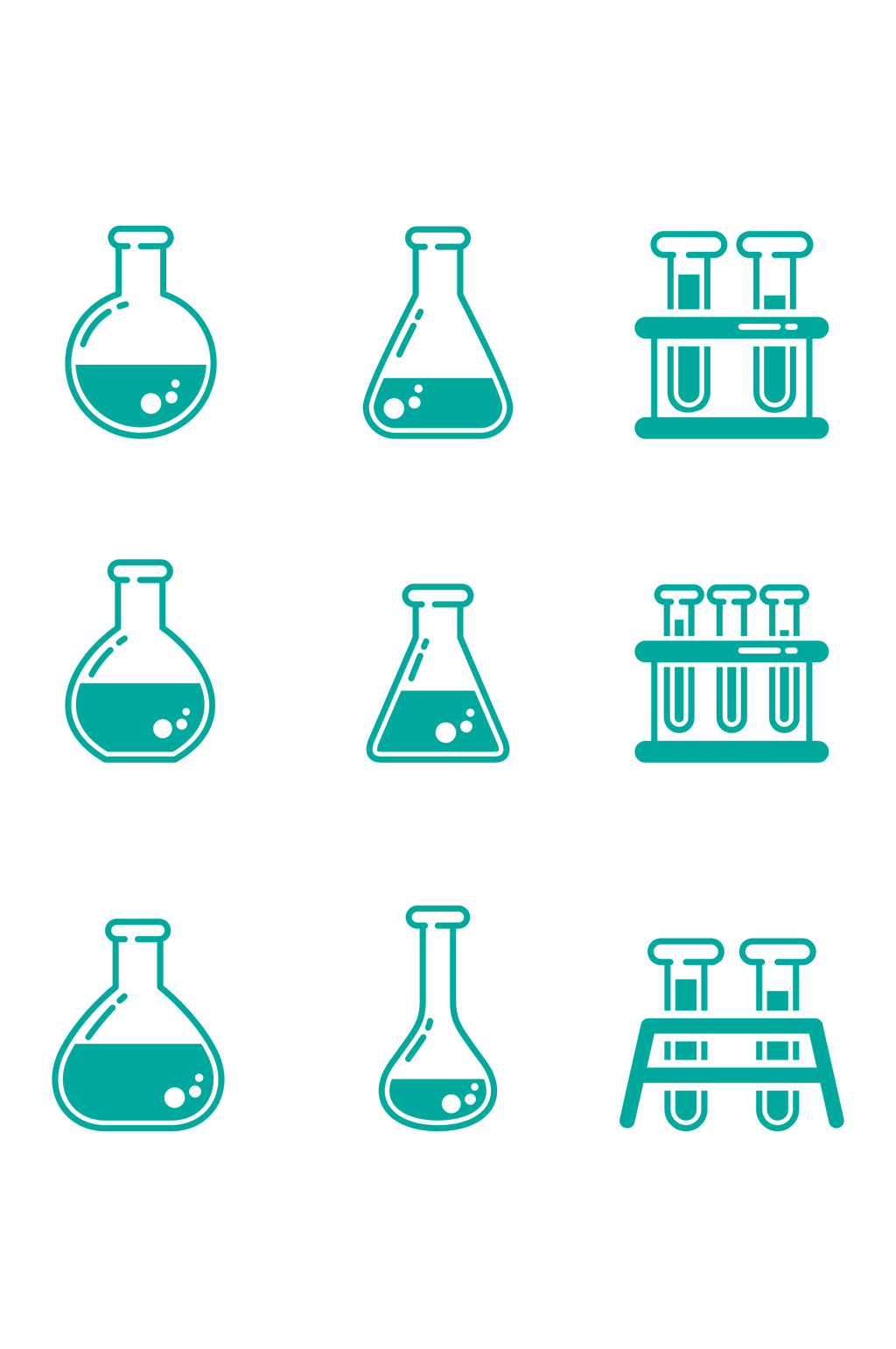 卡通化学实验室化学课展板医疗素材试管化学实验分析实验室生物科普