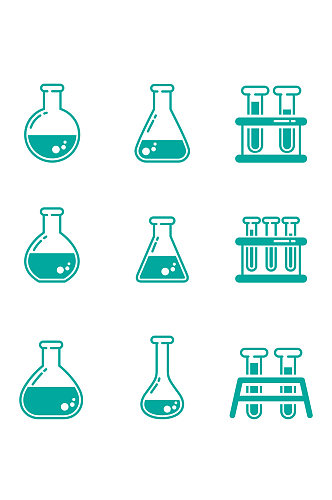 化学试剂烧杯量杯实验室图标免扣元素