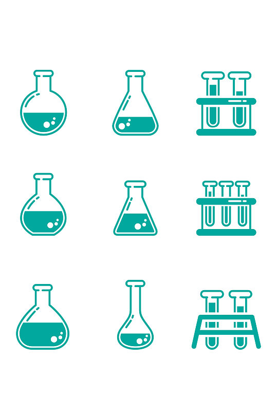 化学试剂烧杯量杯实验室图标免扣元素
