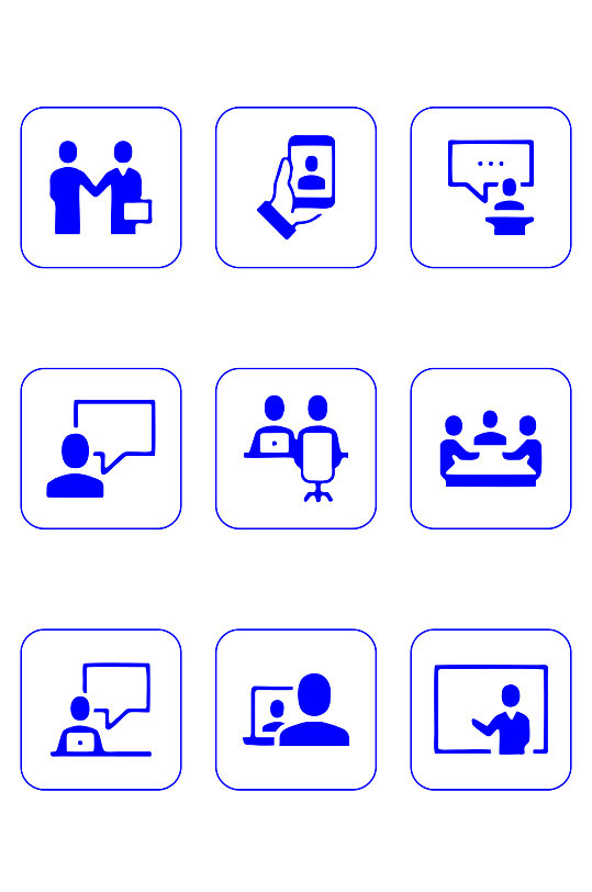 商务合作握手视频会议开会图标免扣元素