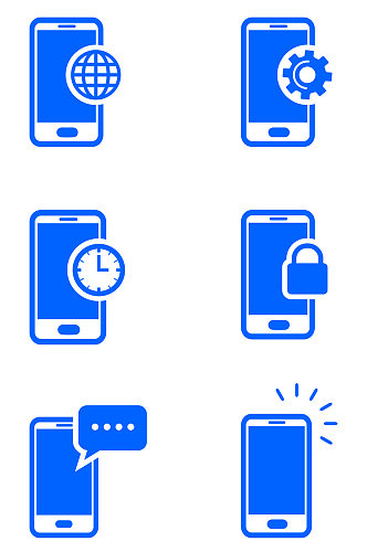 手机网络信息手机闹钟设置铃声图标免扣元素