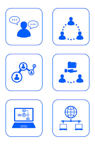 团队人员沟通合作业务流程图标免扣元素