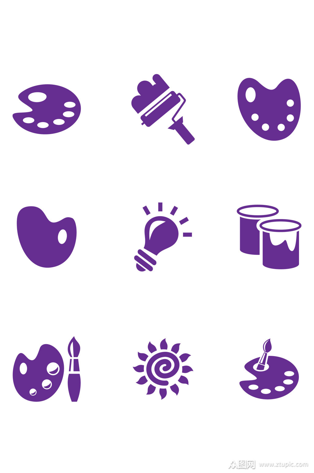 艺术美术灵感涂鸦画板画笔图标免扣元素素材