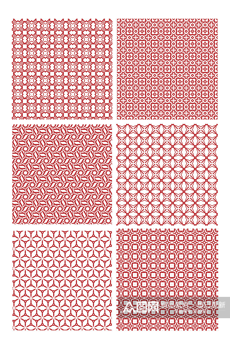 中国风红色几何装饰底纹复古暗纹免扣元素素材