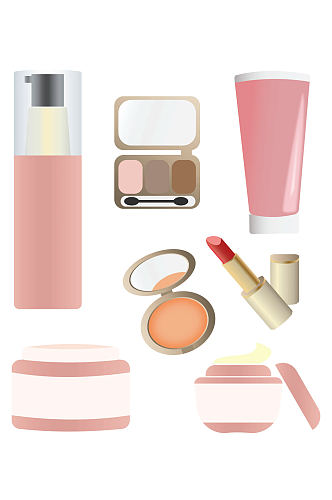 化妆品护肤品眼影美容粉色彩妆粉饼免扣元素