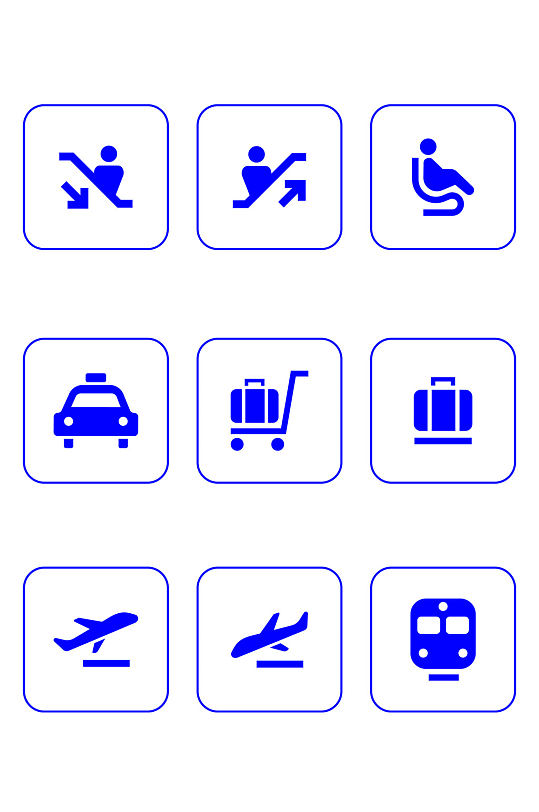 行李电梯旅行地铁高铁机场图标免扣元素