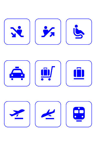 行李电梯旅行地铁高铁机场图标免扣元素