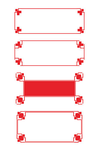 边框红色古典标题框文本框免扣元素