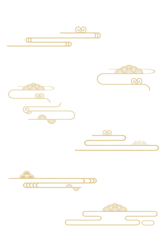 传统中式性祥云纹线条渐变纹理装饰免扣元素