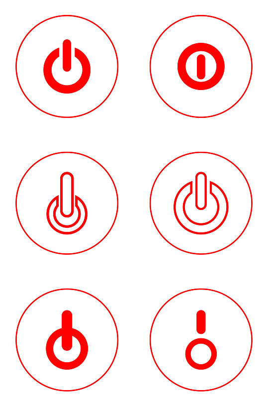 电脑关机开关重启电源睡眠图标免扣元素