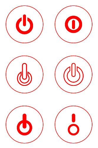 电脑关机开关重启电源睡眠图标免扣元素