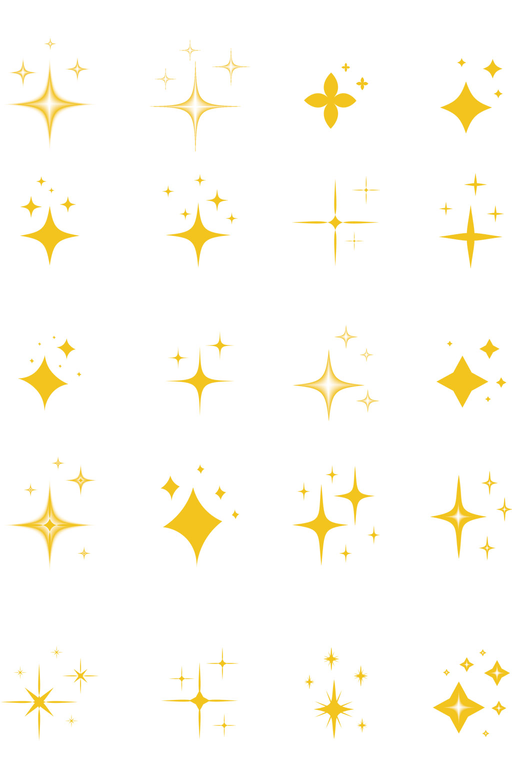 金色小星星装饰手绘卡通点缀素材免扣元素