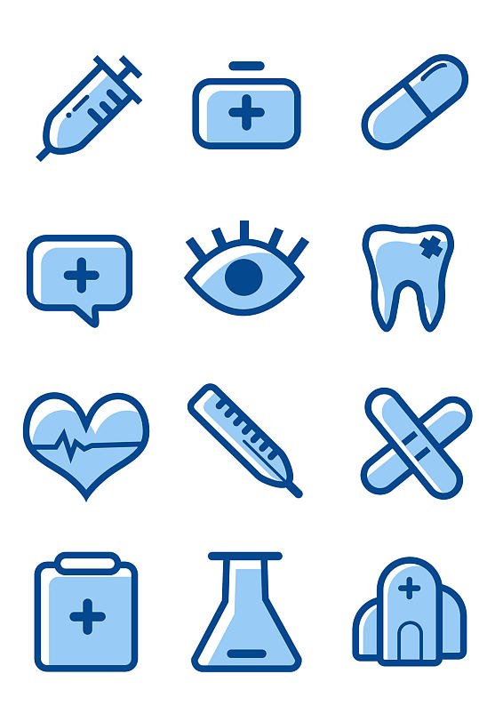 医药针管心电图牙科牙医医疗图标免扣元素