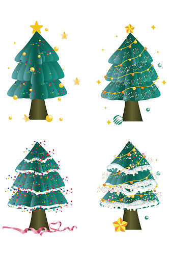 冬季立体圣诞树圣诞节背景装饰素材免扣元素