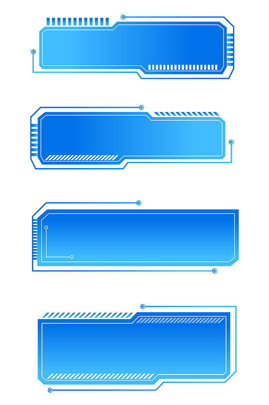 科技边框赛博集成电路技术元素方框免扣元素