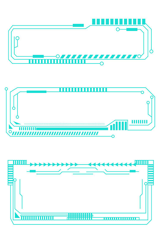 科技风格科技方框内容框花纹免扣元素