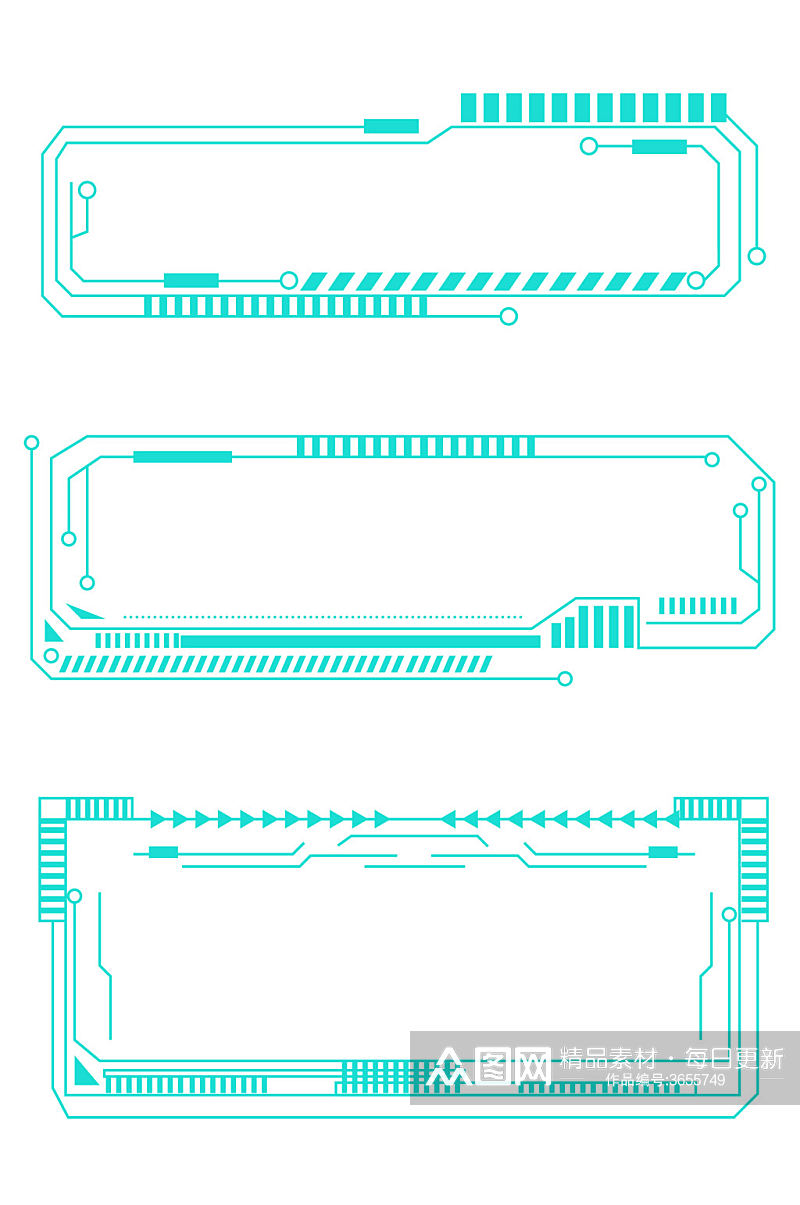 科技风格科技方框内容框花纹免扣元素素材