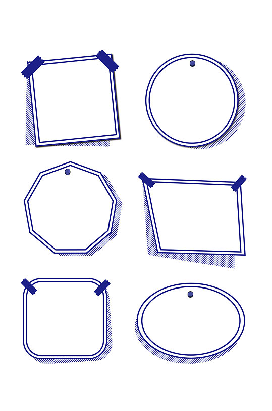 商务标签对话框边框标题框文本框免扣元素