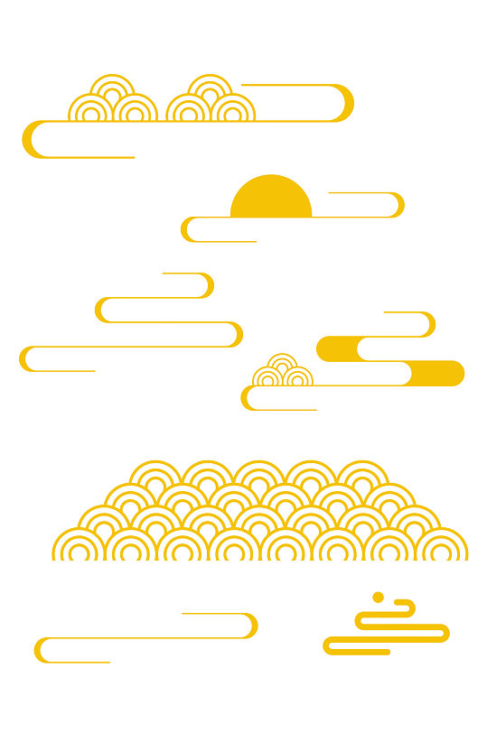 中国风祥云条纹理国潮风古典花纹免扣元素