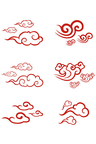 中国风古典祥云中式云纹花纹设计免扣元素