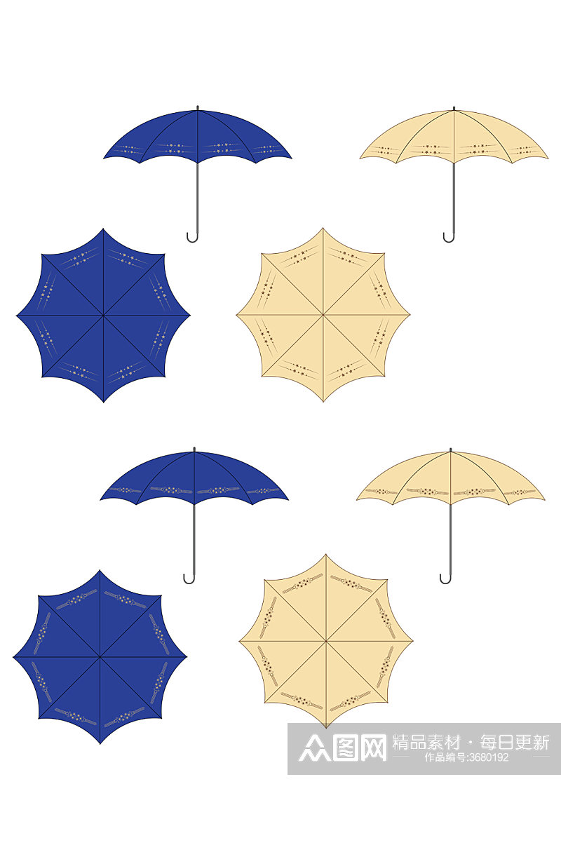 手绘平面雨伞图片免扣元素素材