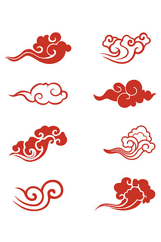 中国风祥云纹中式云纹花纹图案设计免扣元素