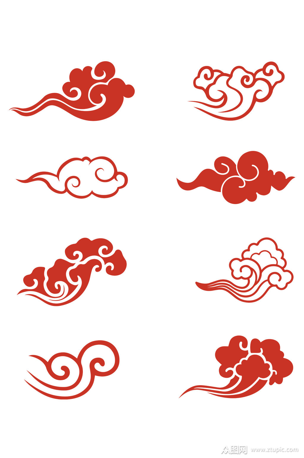 中国风祥云纹中式云纹花纹图案设计免扣元素素材