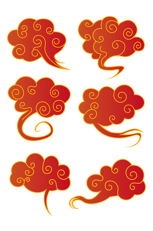 国潮祥云装饰云纹中国风素材免扣元素