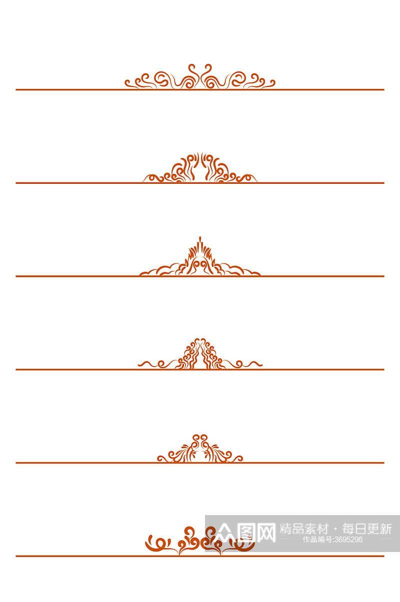 轻奢线条花纹分割线金色线条免扣元素素材