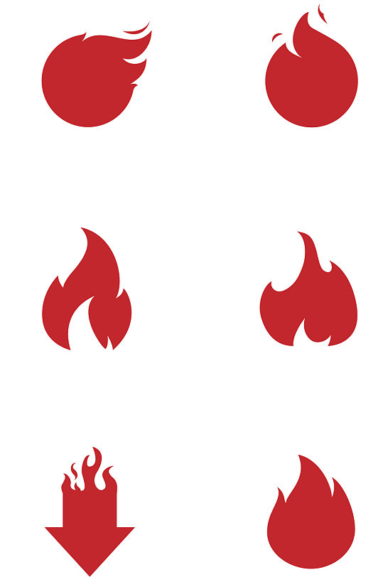 火火焰形状图标火焰促销标签免扣元素