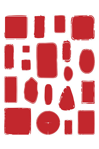中国风红色印章素材简约大气古典雅免扣元素