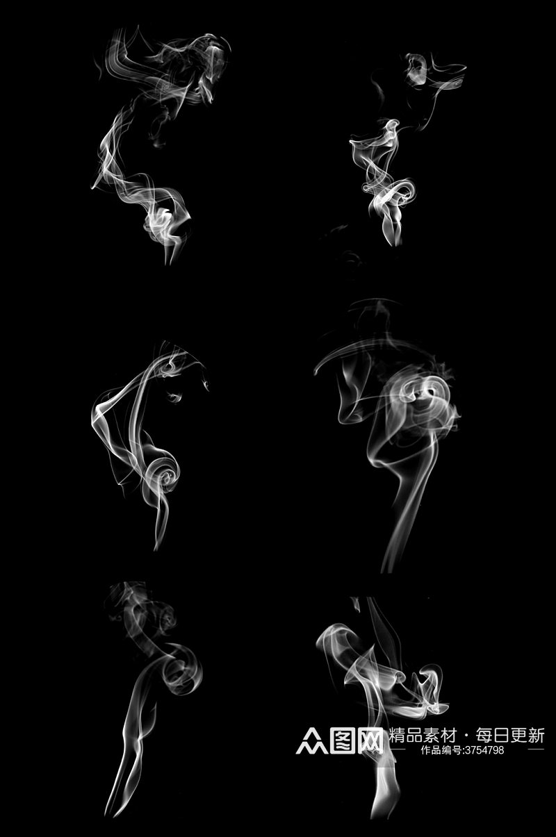 炊烟袅袅热气白烟迷雾漂浮元素免扣元素素材