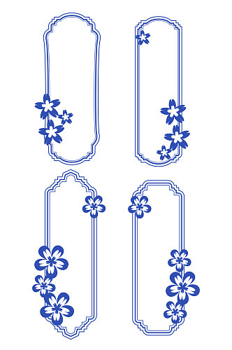 中式青花瓷边框国潮古典内容框免扣元素