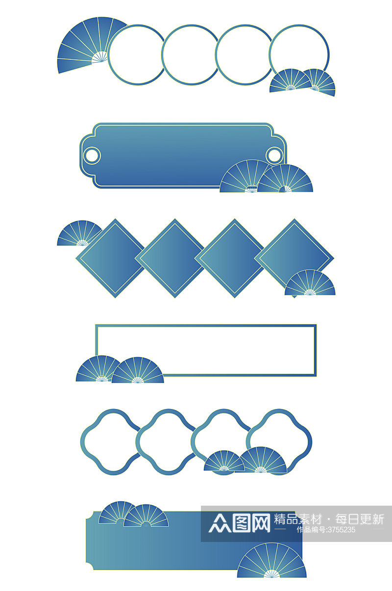 中国风边框国潮边框标题框标题栏免扣元素素材